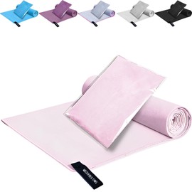 fogman Quick Dry Towel Sports Towel Water Absorbent Microfiber Swimming Pool Bath Gym with Bag (Pink)