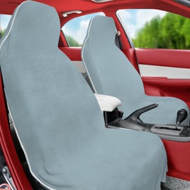 Ruikyhom Car Seat Towel Cover, (Pack of 2), Universal Seat Protector for Cars, SUVs, and Trucks, Car Seat Sweat Towel Cover for Gym, Beach, Swimming,and Daily Commute Travel,Light Grey