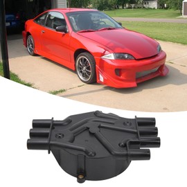 Car Distributor Cap Rotor Set, Simple Installation 120142 Wear Resistant Socket Style Distributor Cap Set Stable for Envoy Jimmy P3500 Safari (Black)