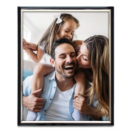 MIMOSA MOMENTS Enamel Metal Photo Frame (Silver & Black, 8x10'')