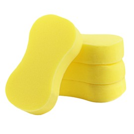 4 Pack Car Sponges, Large Car Sponge for Washing & Windows, Anti Scratch Technology Car Wash Sponge, Super Absorbent Car Cleaning Sponge for Wheels, Windscreen and Bodywork(Yellow)