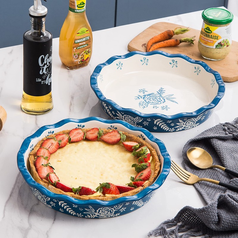 Wisenvoy Pie Pan Ceramic Pie Dish Pie Plate Deep Dish