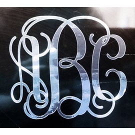 Eggleston Design Co. (Silver Chrome) Custom Vine Monogram Initials Vinyl Decal/Bumper Sticker for Cars YETI Cup Laptop (3"x3.5" (Fits Both YETI Cups))