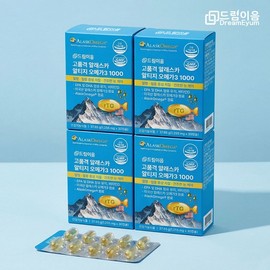 Dreamieum Alaska RTG Omega-3 1000 1255mg x 30 capsules, 4 boxes, 4-month supply / 드림이음 알래스카 알티지 오메가3 1000 1255mg x 30캡슐 4박스 4개월분
