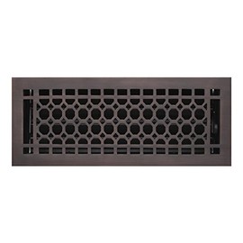 Naiture 4" x 10" Brass Floor Register Honeycomb Style in Oil Rubbed Bronze Finish