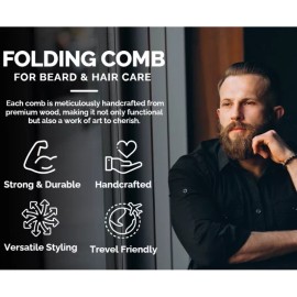 The Men’s Authority Co. Set Of 10 Groomsmen Gifts Wedding Gifts Wood Folding Pocket Hair Comb Beard Comb