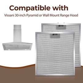 2PCS WA0575 Range Hood Filter 14.3"x13.46" Compatible with Vissani 30-inch Pyramid or Wall Mount Range Hood, 5-Layer Aluminum Mesh Filter