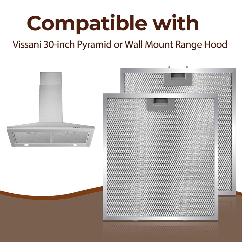 2PCS WA0575 Range Hood Filter 14.3"x13.46" Compatible with Vissani 30-inch