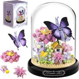 Flower Bouquet Building Kit for Adults, Animals Flowers 582 PCS Botanical Collection Mini Building Blocks Set, Valentine's Day for Her Mom Women Wife Girlfriend