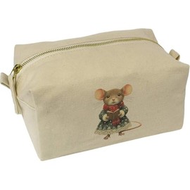 'Carol Singer Mouse' Canvas Wash Bag/Makeup Case (CS00040279)