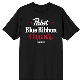 Pabst Blue Ribbon Original Beer Logo Men's Black T-Shirt-XL