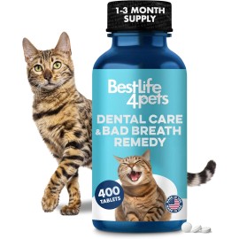 Cat Dental Care & Bad Breath Remedy, Natural Oral Health for Cats Teeth, Mouth,