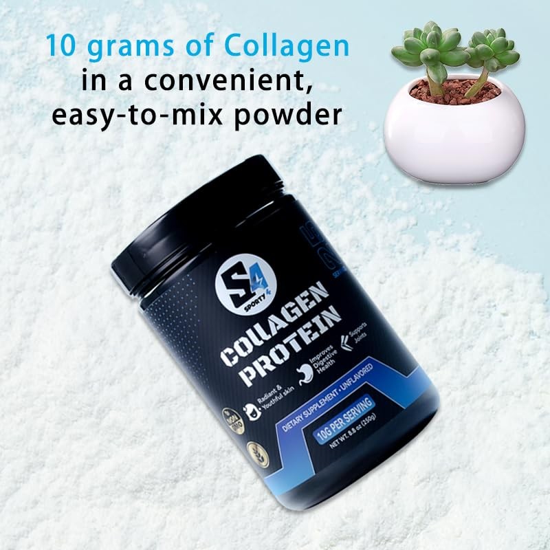 Sporty4 Collagen Powder - Bovine Protein Peptides - High Protein