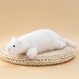 RLOMUTE Snow Ferret Plush Toy Realistic Stuffed Animal Super Soft Ferret Cute for Birthday Party Favors Companions Bedroom Car Home Decor Collectible Gift for kids Boys Girls 19.6 Inch white