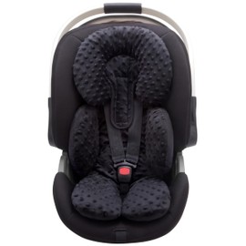 Pro Goleem Infant Car Seat Insert, Baby Head Neck Body Support, Soft Minky Newborn Car Seat Insert, 2-in-1 Reversible, Boys and Girls, Black
