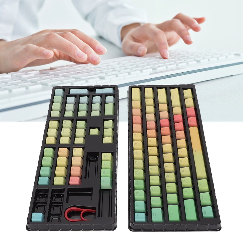 Keycaps PBT Translucent Sublimation Rainbow Gradient Mechanical 108 Keycaps for