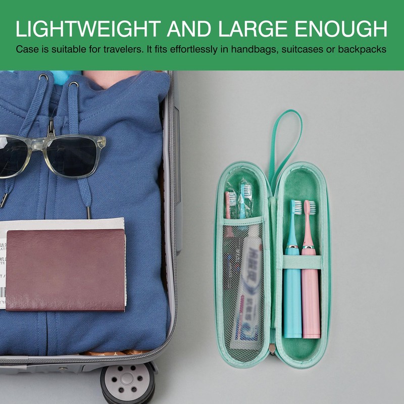 TOCCOOL 歯ブラシ携帯用ケース、 電動歯ブラシ収納ケース、 網目つき電池歯ブラシ収納袋、 携帯用歯ブラシ収納バッグ、フィリップス・ソーカ (緑色)