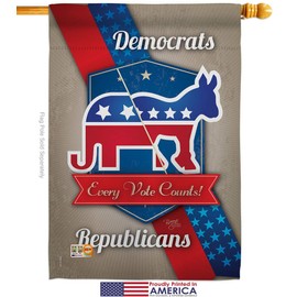 Every Vote Counts House Flags Pack Americana Political President Democrat Republican Tea Party United State American Election USA Embroidery Small Gift Yard Banner Made In 28 X 40