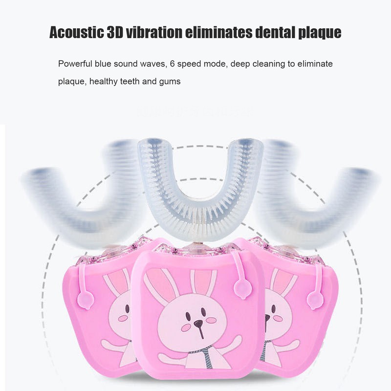 U Shape Ultrasonic Toothbrush IPX7 Waterproof 360° Oral Clean Kids