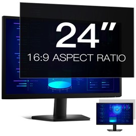 Easges 24 Inch Computer Privacy Screen Filter for 16:9 Aspect Ratio, Anti-Glare, Eye Protection, Anti-Blue Light Computer Monitor Privacy Filter, Removable Anti-Scratch 24in Protector Film