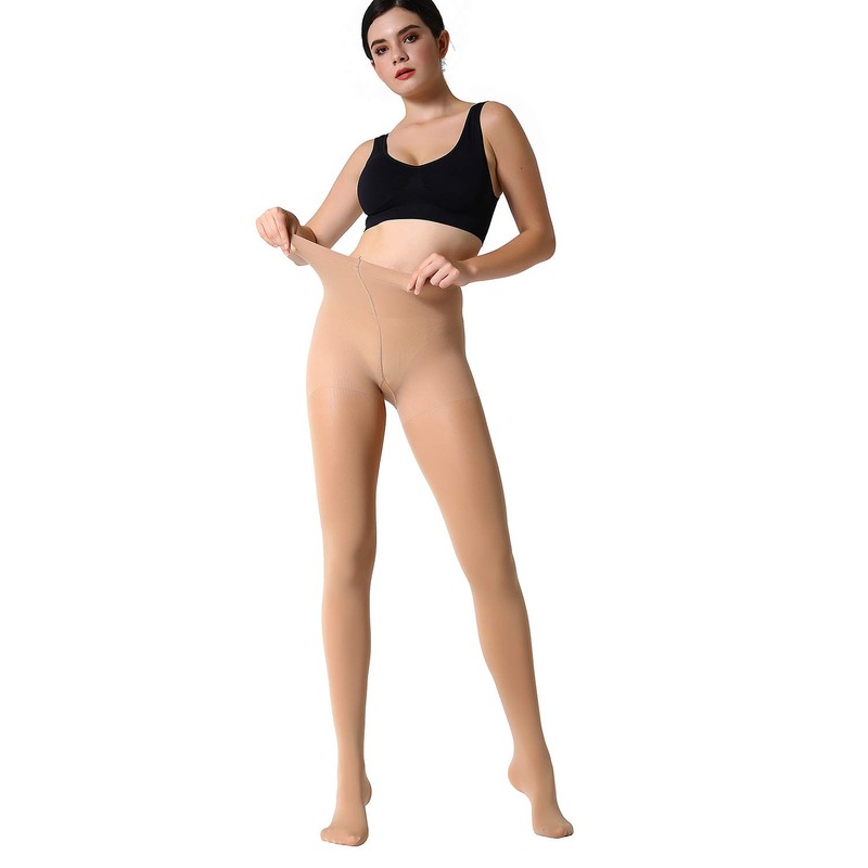 MANZI Women's 1 Pairs Opaque Control-Top Tights 70 Denier Suntan