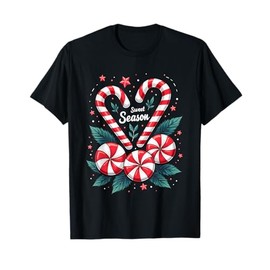 Sweet Season Candy Cane and Peppermint Christmas T-Shirt