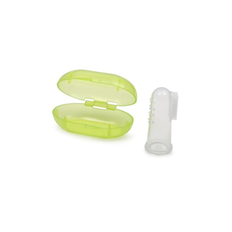 Silikon Zahnbürste mit einer Aufbewahrungsbox für Babys, eine Fingerzahnbürste
