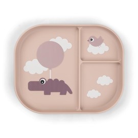Done by Deer Foodie Children's Plate with Dividers - Children's & Baby Plate Non-Slip - BPA-Free Children's Tableware and Baby Tableware Made of 100% Food Grade PP - 22 x 18 x 2 cm