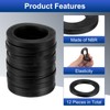 sourcing map 12 Pcs Solid Nitrile Rubber Flat Washer DN20