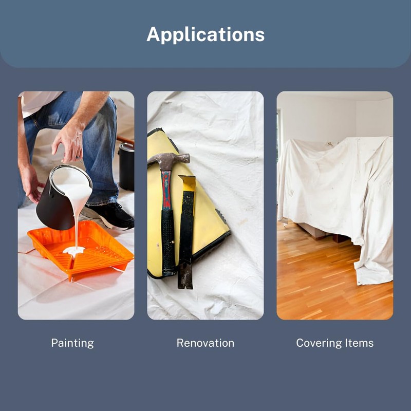 2 x Laminated Cotton Dust Sheets, Decorating, 6ft x 3ft,