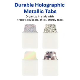 Avery Ultra Tabs Luxe Collection, 1" x 1.5" Mini Tabs, Holographic Iridescent Designs, Repositionable, 32 Total (74178)