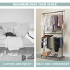 Sywhitta Double Rod Clothing Garment Rack, Rolling Clothes Organizer on