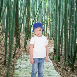 Bucket Hat for Girls & Boys, Packable Double Sided Reversible Beach Sun Kids Bucket Hat with Sunglasses (Blue/Camo Shark, 7-14 Years)