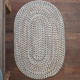 Colonial Mills Evelyn Tweed Reversible Braided 2X4 Scatter Throw Rug - Beachwood, Handcrafted in USA, Woven Texture, High Traffic, Entry, Kitchen, Living Room, Bed, Bath, Foyer, Porch - 2' X 4' Oval