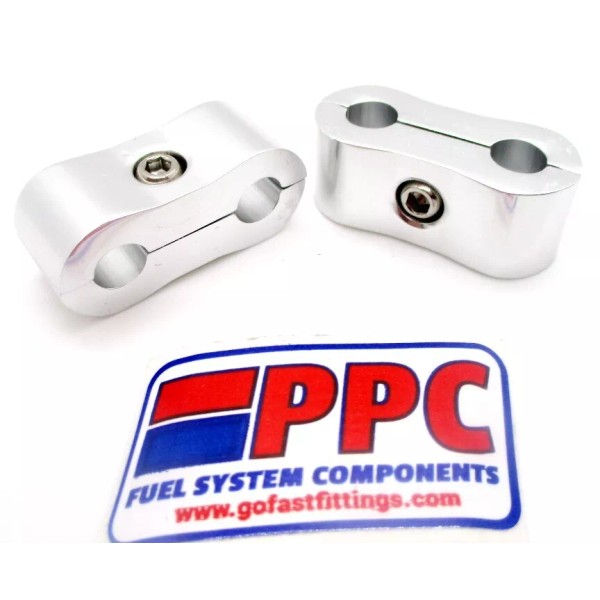 Performance Plumbing Components ALUMINUM BILLET DUAL HOSE SEPERATOR SimChrome silver