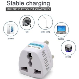 4 Pack of TEDLIN India Travel Plug Adapter (Type D) for Pakistan, Nepal, Bangladesh Grounded and Universal Plug Adapter