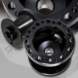 HDC Autosports For 98-02 Accord 350MM Red Stitch Carbon PVC Steering Wheel+BK Aluminum Hub