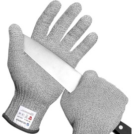 Schwer 2 Pairs ANSI A9 Cut Resistant Gloves, Food Grade Reliable Cutting Glove, Mandoline Glove for Kitchen Meat Cutting, Oyster Shucking, Fish Fillet Processing, Non-PFAS, PR1501-G, M