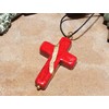 Kintsugi 1-1/8" Cross Red Howlite, Broken, Mended with 23k Gold,