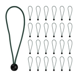 PATIKIL Ball Cords,(20cm, Army Green) (25Pcs), Polyester Black Ball Bungee Cords Heavy Duty Tie Down Cord, Suit for Shelter Gazebo Camping Tent Cargo Holding