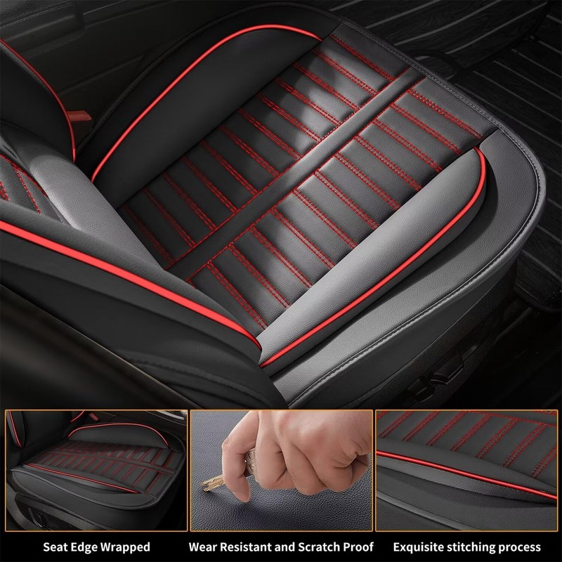 RAWAKORW Faux Leather Car Seat Covers Fit for 2008-2020 Dodge