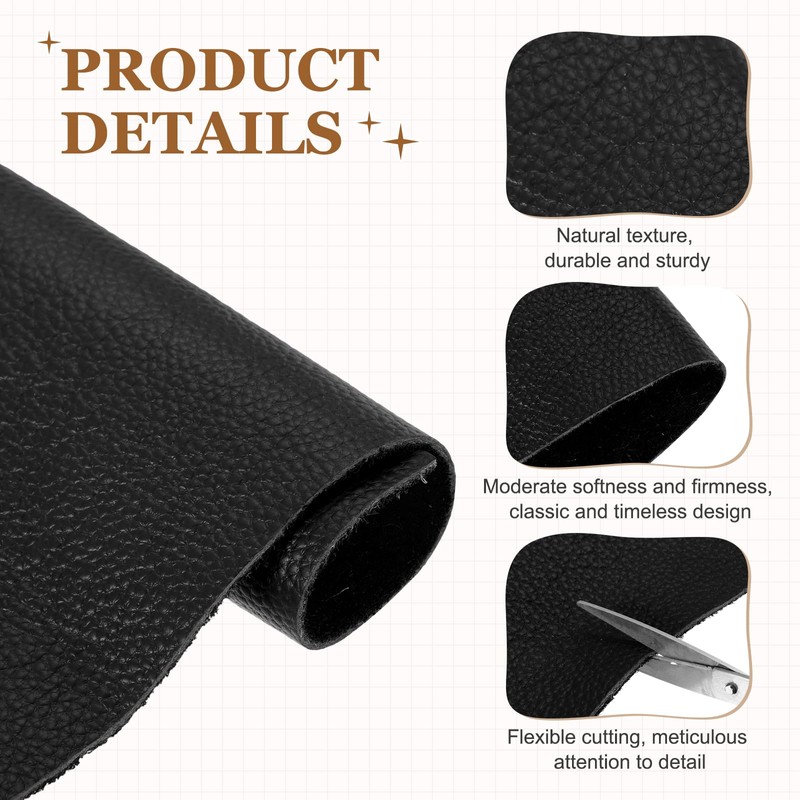 sourcing map Thick Top Grain Leather Sheet 23.6 x 11.8