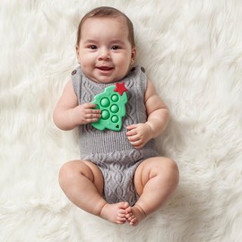 Itzy Ritzy Sensory Popper Toy - Itzy Pop Toy Features Raised Textures to Soothe Sore Gums; Relieves Stress and Improves Fine Motor Skills; Can Attach to a Bag or Pacifier Strap; Christmas Tree