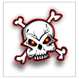 Magnet Skull and Crossbones Magnetic vinyl bumper sticker sticks to any metal fridge, car, signs 5"