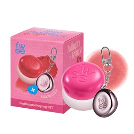 fwee Lip&Cheek Blurry Pudding Pot + Pendant Keyring | Skirt | Random Colored Keyring | Makeup Blush, Buildable Lightweight, Multi-Use Soft Matte Finish | 5g