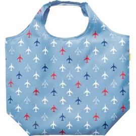 Hamamonyo Eco Tote Large Airplane Blue Gray, multicolor (blue / gray)
