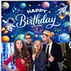 4signalballs Space Themed Birthday Backdrop for Kids, 6x4ft Rocket Astronaut