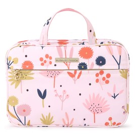 Dizdvizd Toiletry Bag for Women, Hanging Cosmetic Bag Travel Organizer - Floral