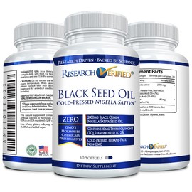 Research Verified Research Verified Black Seed Oil - 90 Softgels - Boost Immunity, Support Digestion, Improve Respiratory Function - Cold-Pressed - 2% Thymoquinone (TQ)