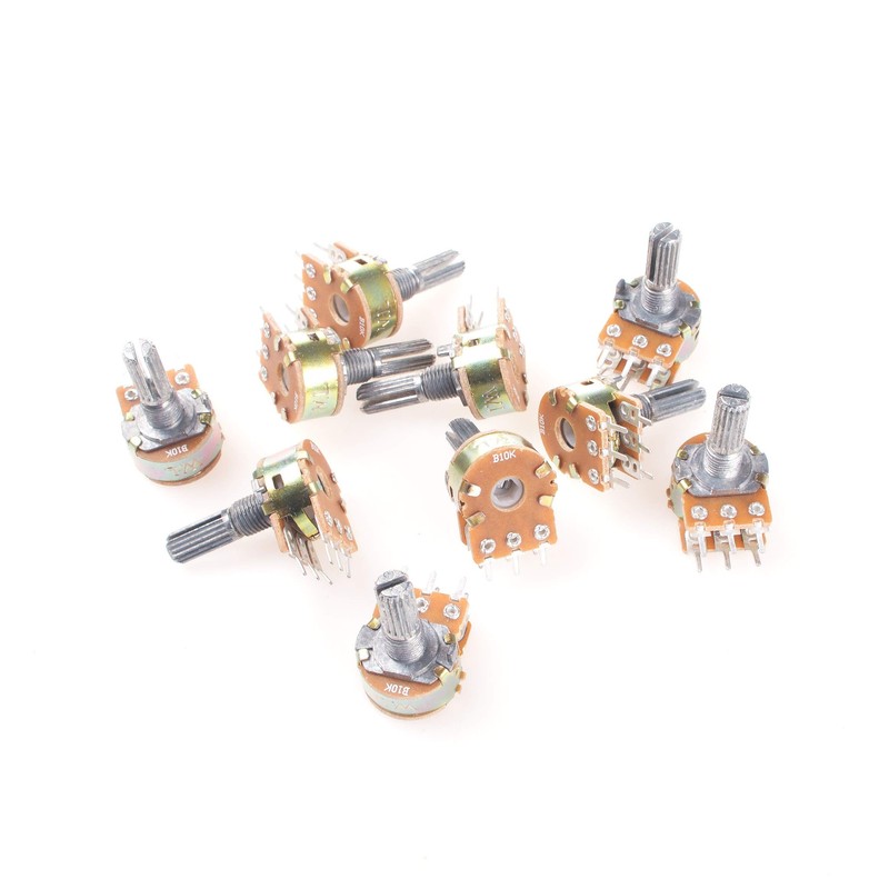 ANGEEK WH148 B250K Dual Stereo 6-Pin Potentiometer with Nuts and